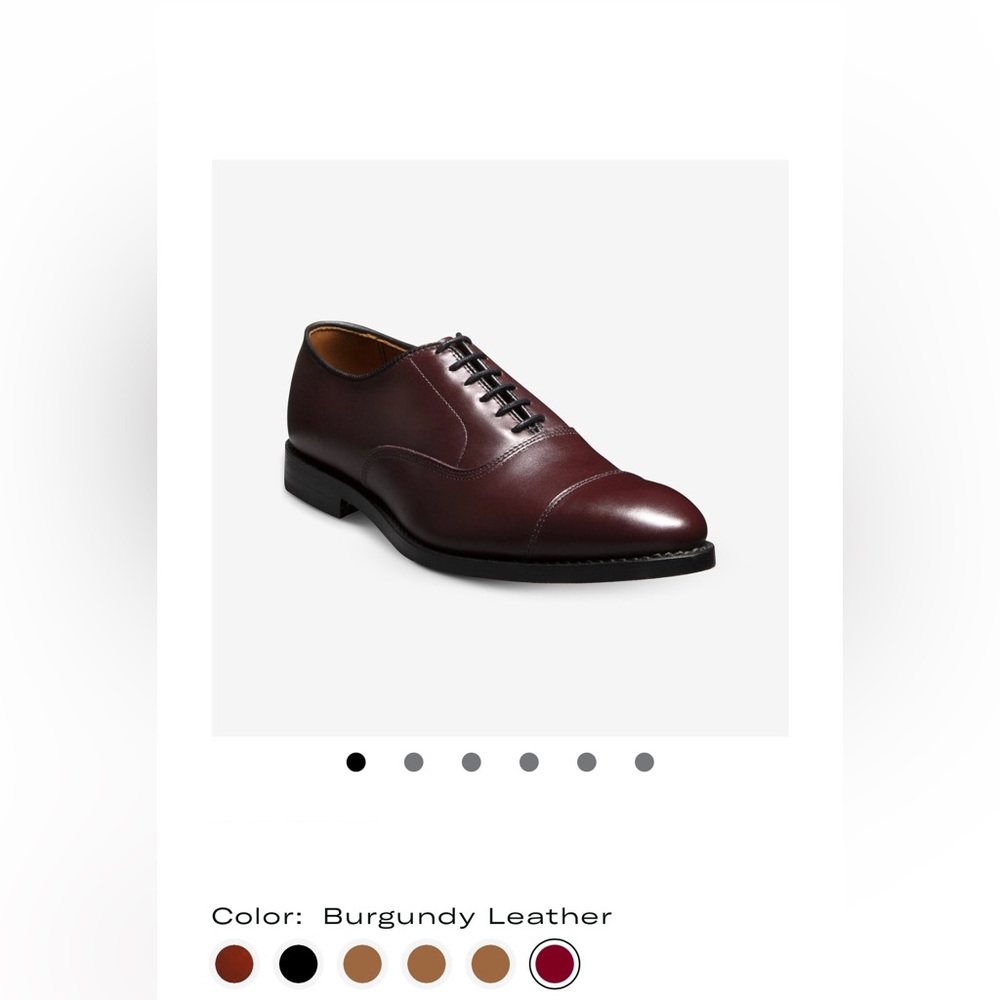 Allen Edmonds "PARK AVENUE" Men's Sz 12D Cap Oxfords USA Burgundy